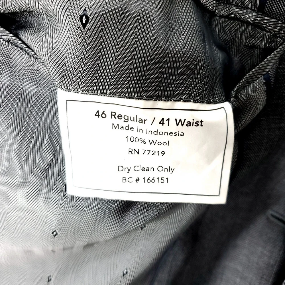 DAMAGED Joseph & Feiss Super 100s Wool 2 Button Blazer 44R Or Slim 46R Gray Shar